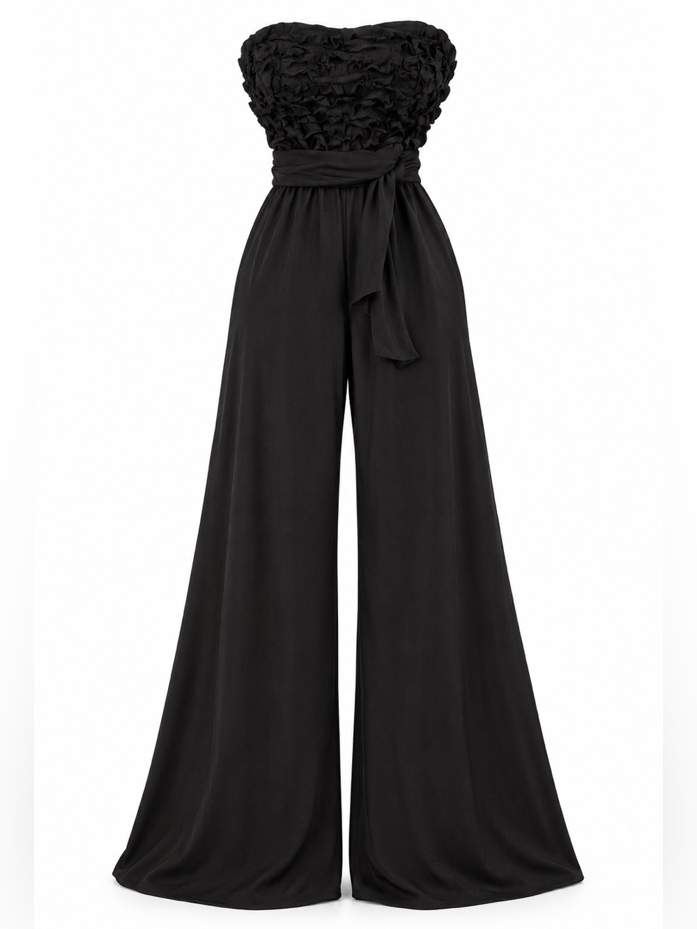 Strapless Black Wide-Leg Jumpsuit